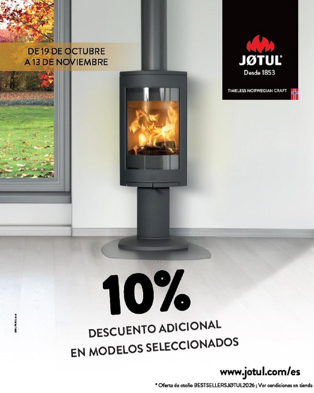 Jøtul: 10% de descuento adicional en modelos seleccionados, del 19 de octubre al 13 de noviembre